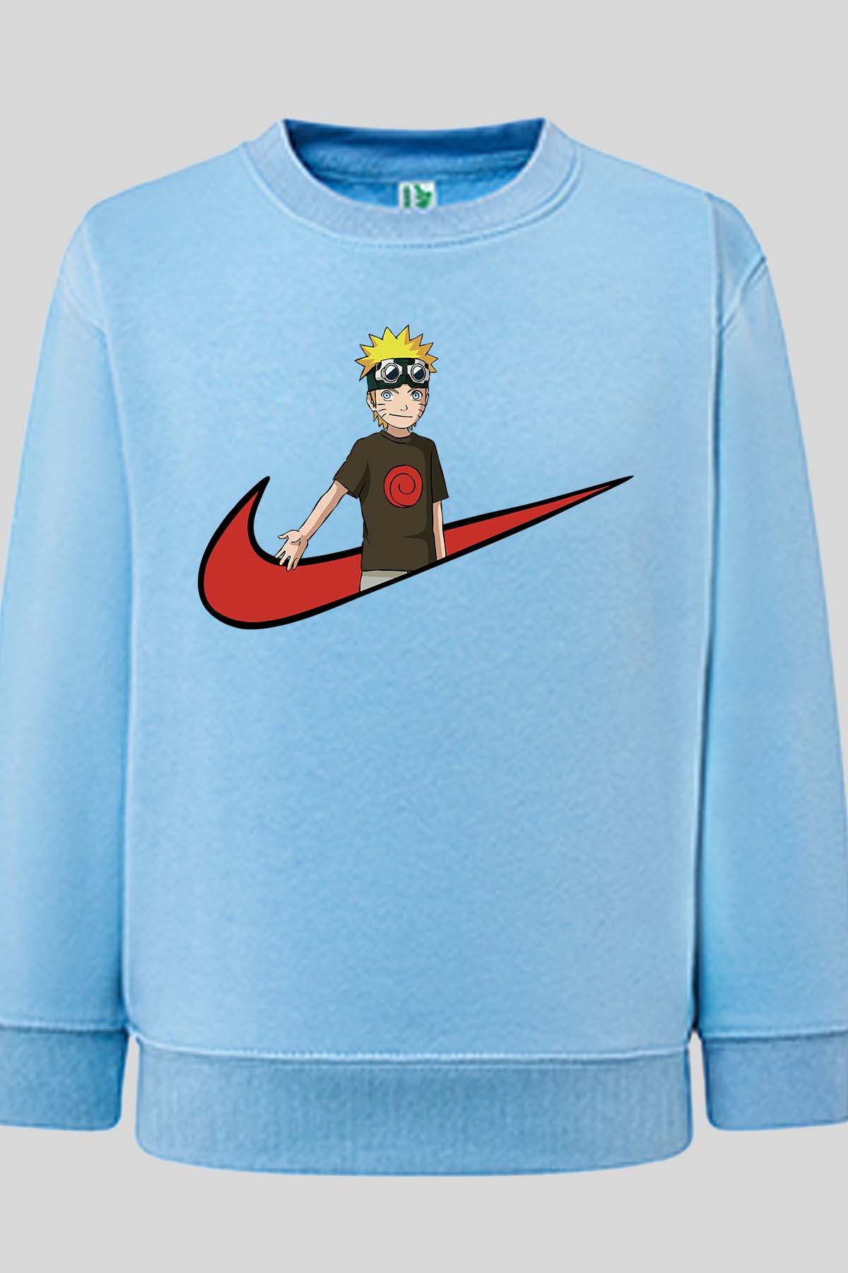 COULEUR:Bleu Ciel|Sweat Col Rond Homme | virgule naruto Bleu Ciel