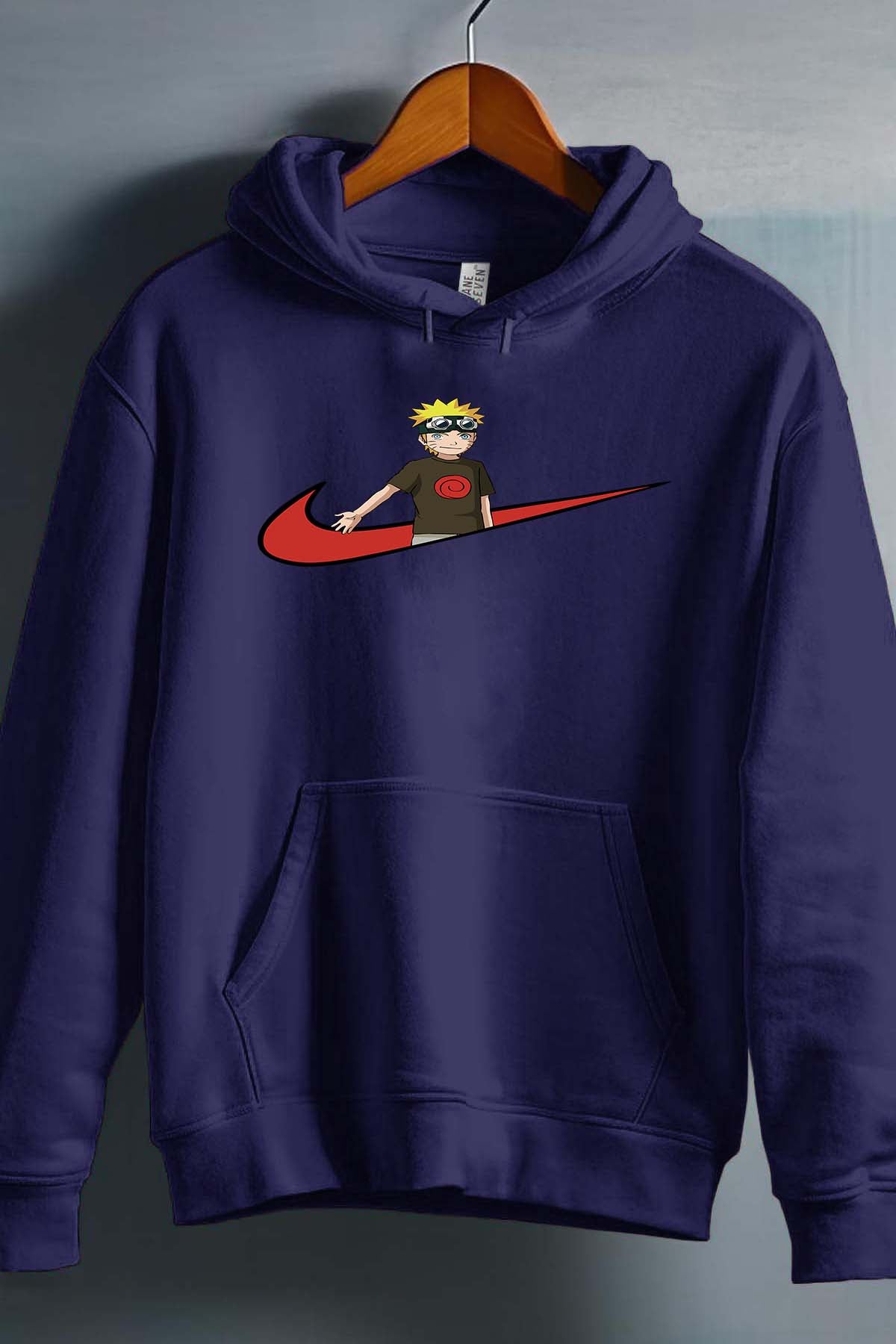 COULEUR:Marine|Sweat Capuche Homme | virgule naruto Marine