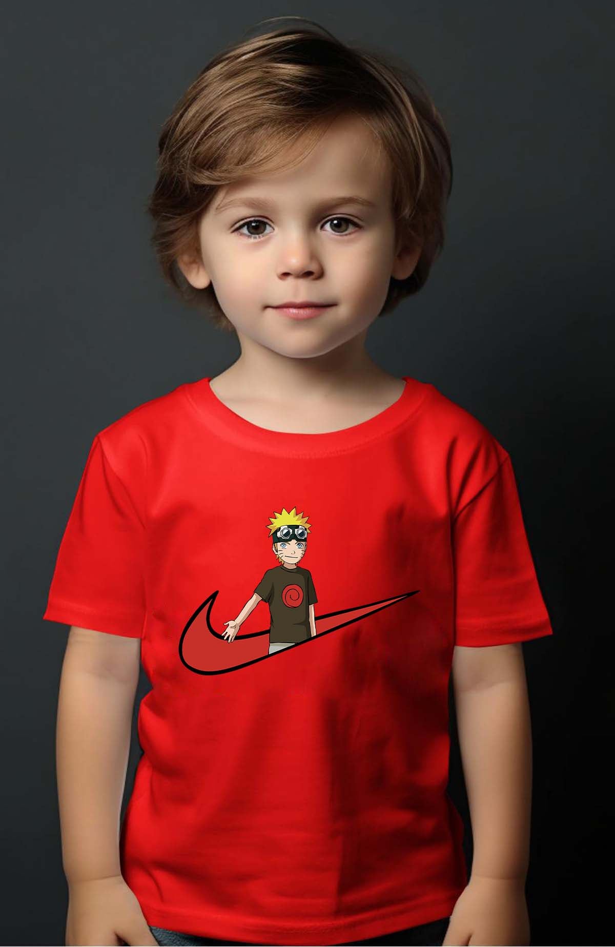 COULEUR:Rouge|T-shirt Garçon | virgule naruto Rouge