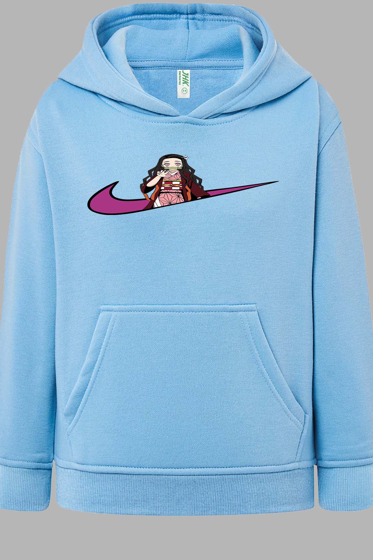 COULEUR:Bleu Ciel|Sweat Capuche Garçon | virgule perso naruto 250 Bleu Ciel