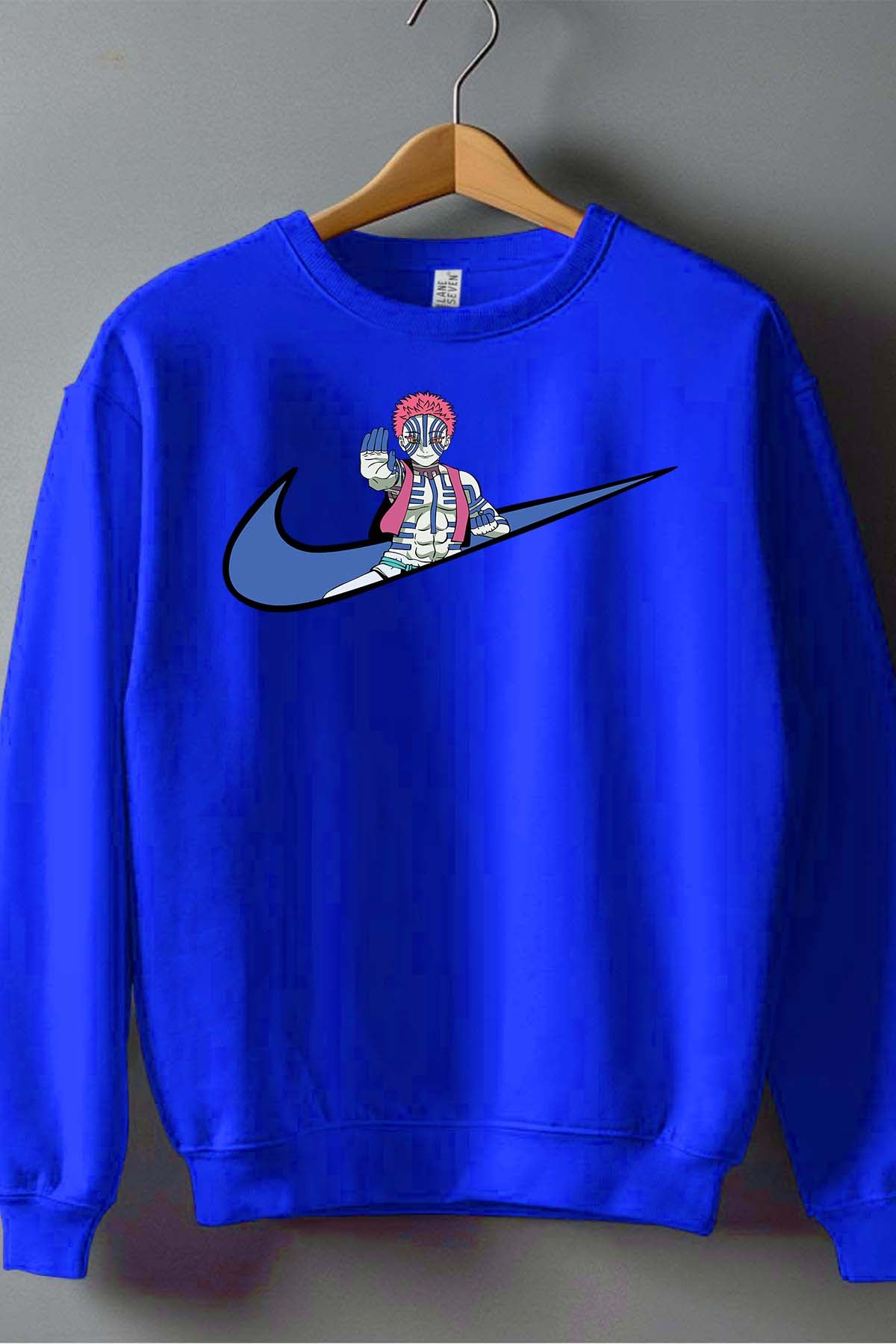COULEUR:Bleu Roi|Sweat Col Rond Garçon | virgule perso naruto 2 Bleu Roi