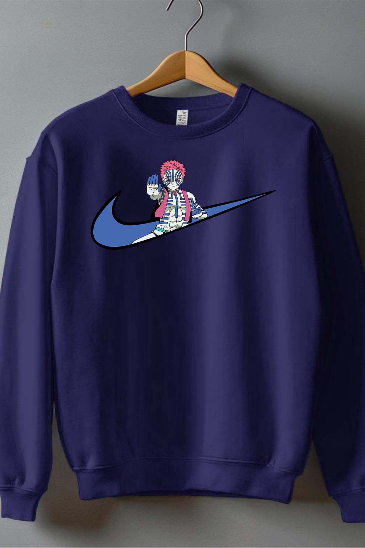 COULEUR:Marine|Sweat Col Rond Garçon | virgule perso naruto 2 Marine