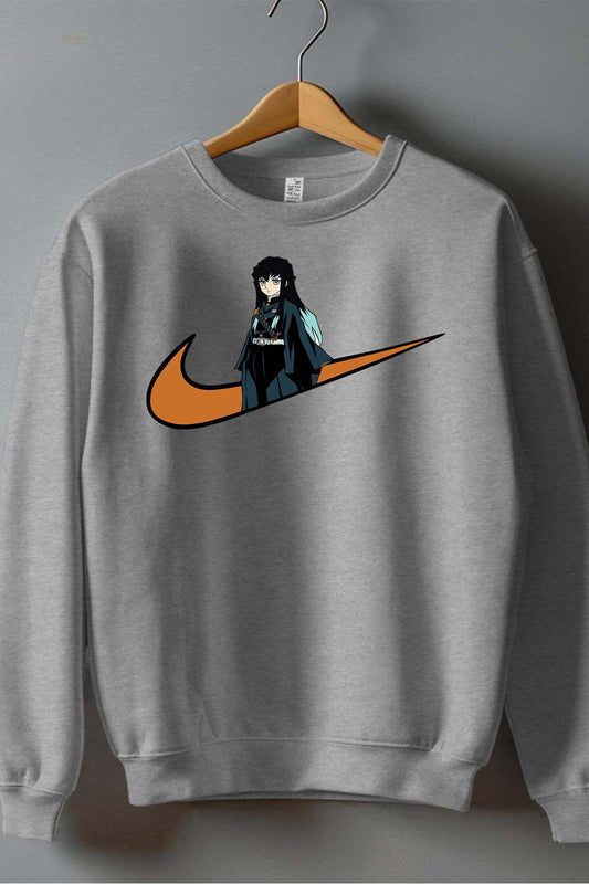 COULEUR:Gris|Sweat Col Rond Homme | virgule perso naruto 5 Gris