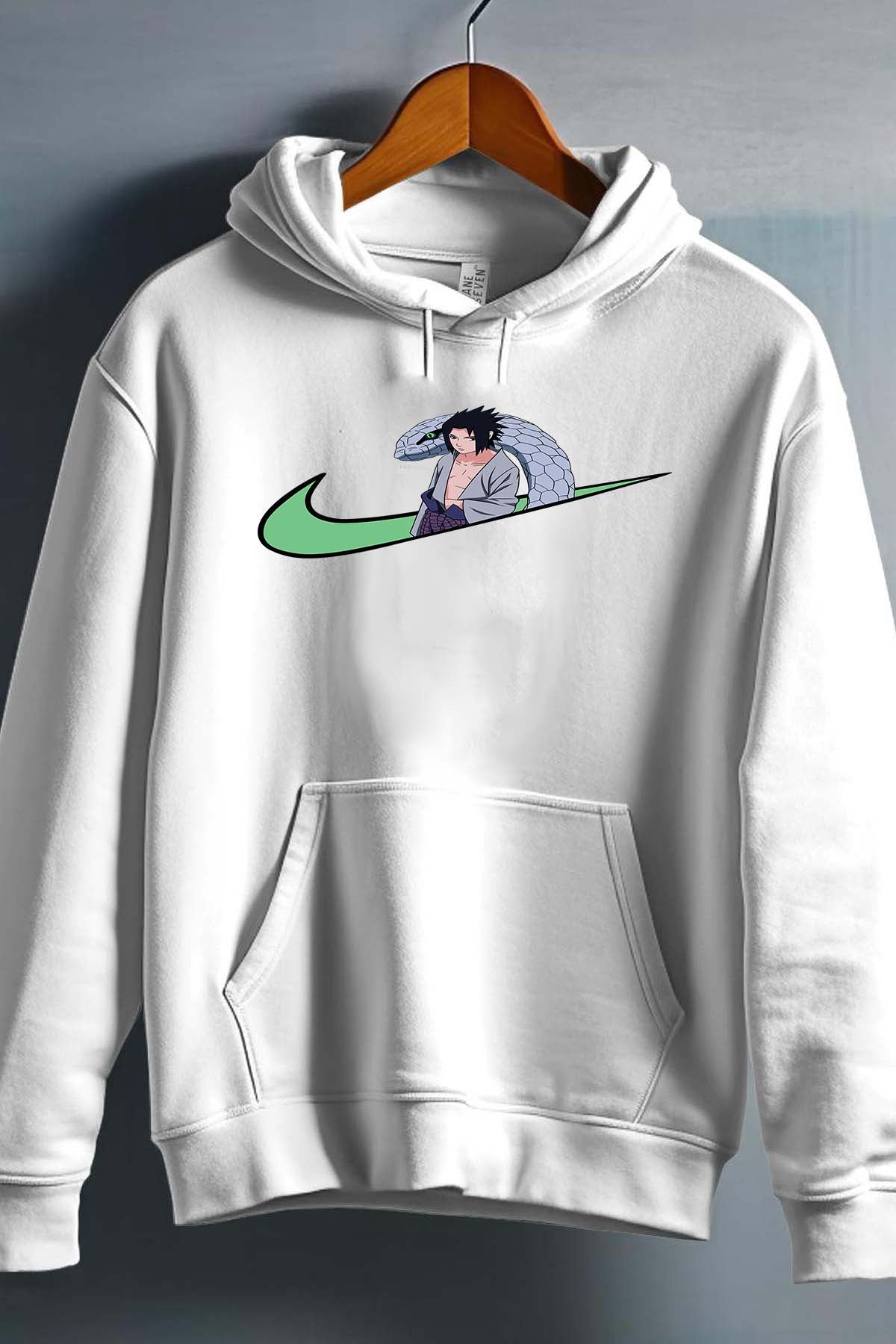 COULEUR:Blanc|Sweat Capuche Garçon | virgule sasuké naruto Blanc