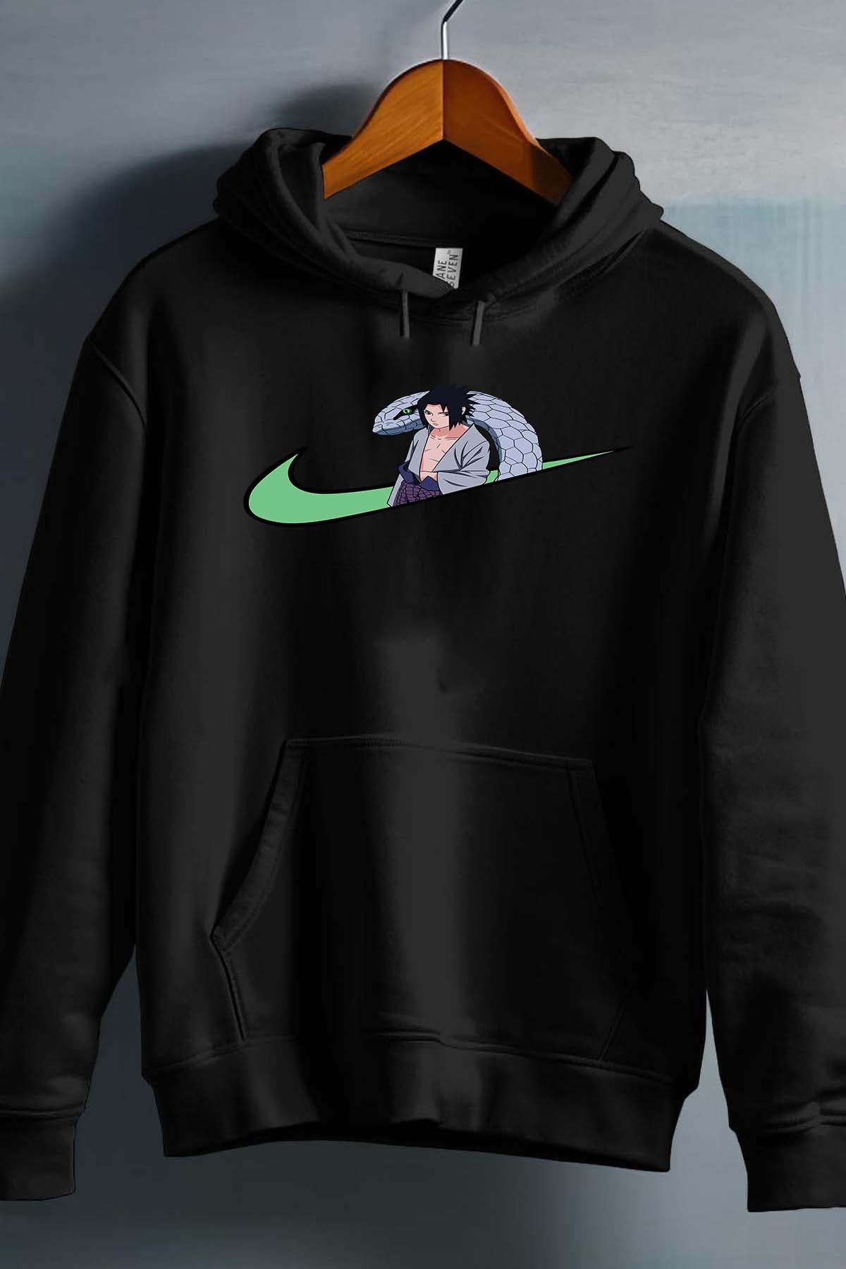 COULEUR:Noir|Sweat Capuche Garçon | virgule sasuké naruto Noir