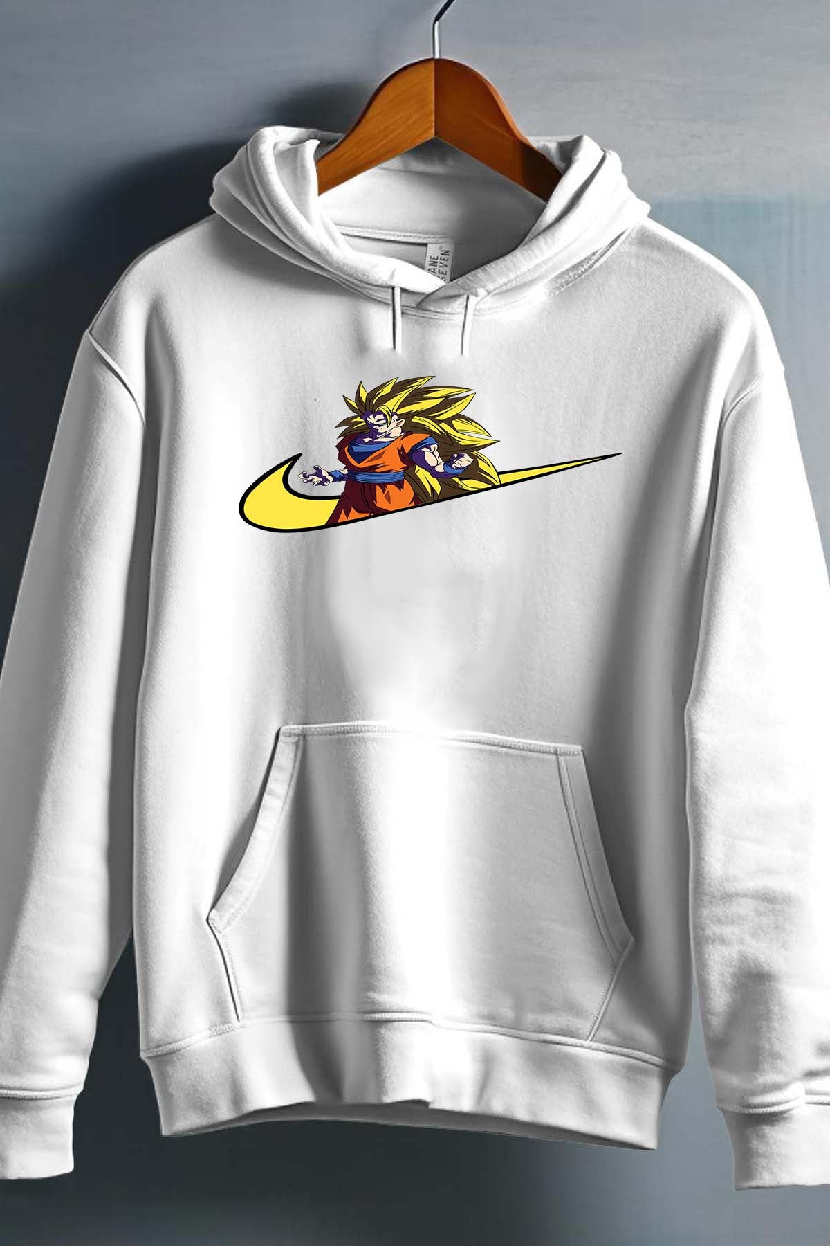 COULEUR:Blanc|Sweat Capuche Garçon | virgule super saian 3 Blanc