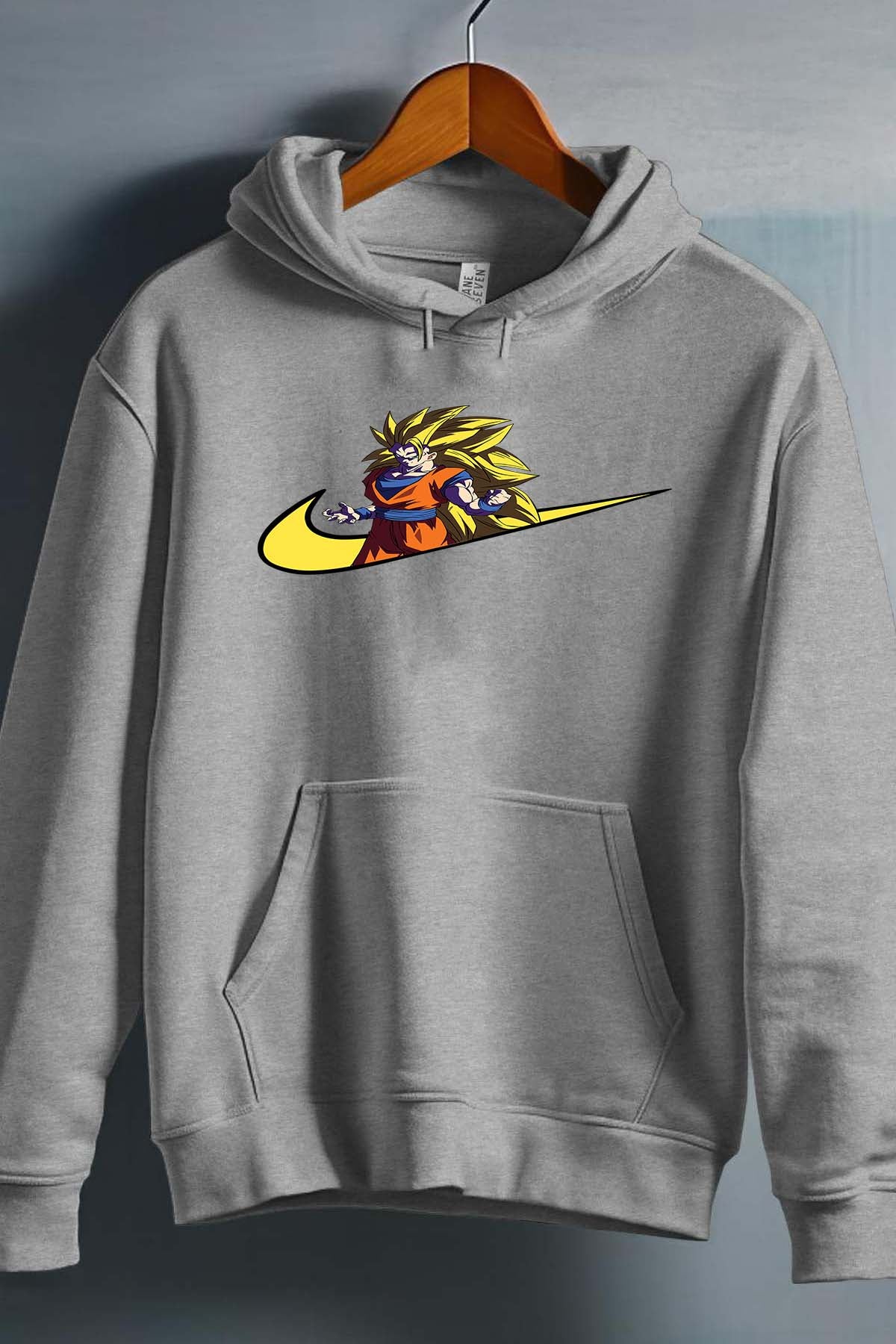 COULEUR:Gris|Sweat Capuche Garçon | virgule super saian 3 Gris