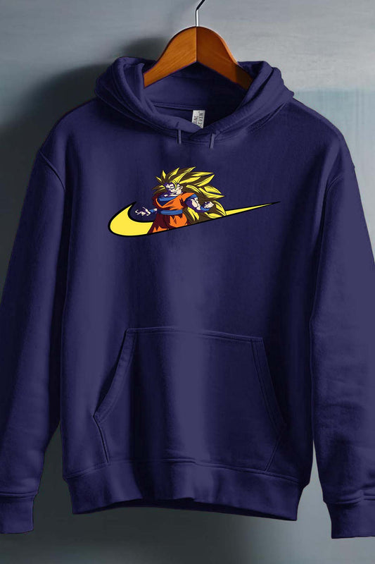 COULEUR:Marine|Sweat Capuche Homme | virgule super saian 3 Marine