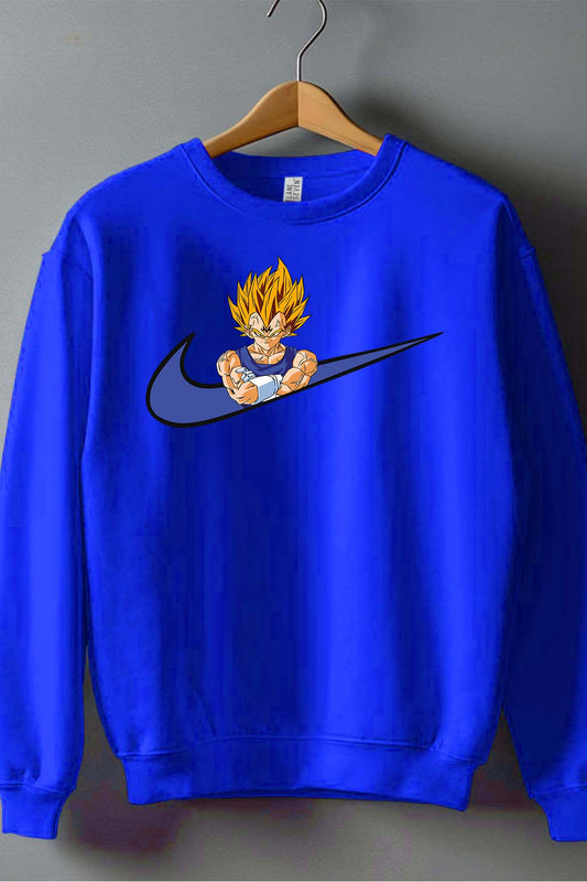 COULEUR:Bleu Roi|Sweat Col Rond Garçon | virgule vegeta Bleu Roi