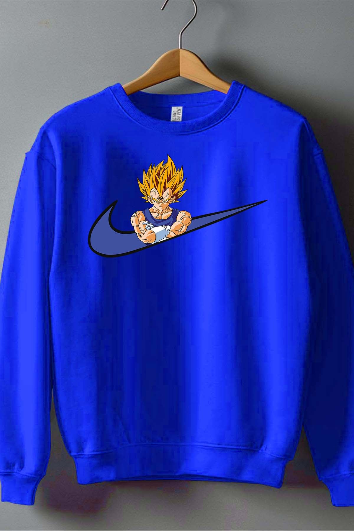 COULEUR:Bleu Roi|Sweat Col Rond Homme | virgule vegeta Bleu Roi