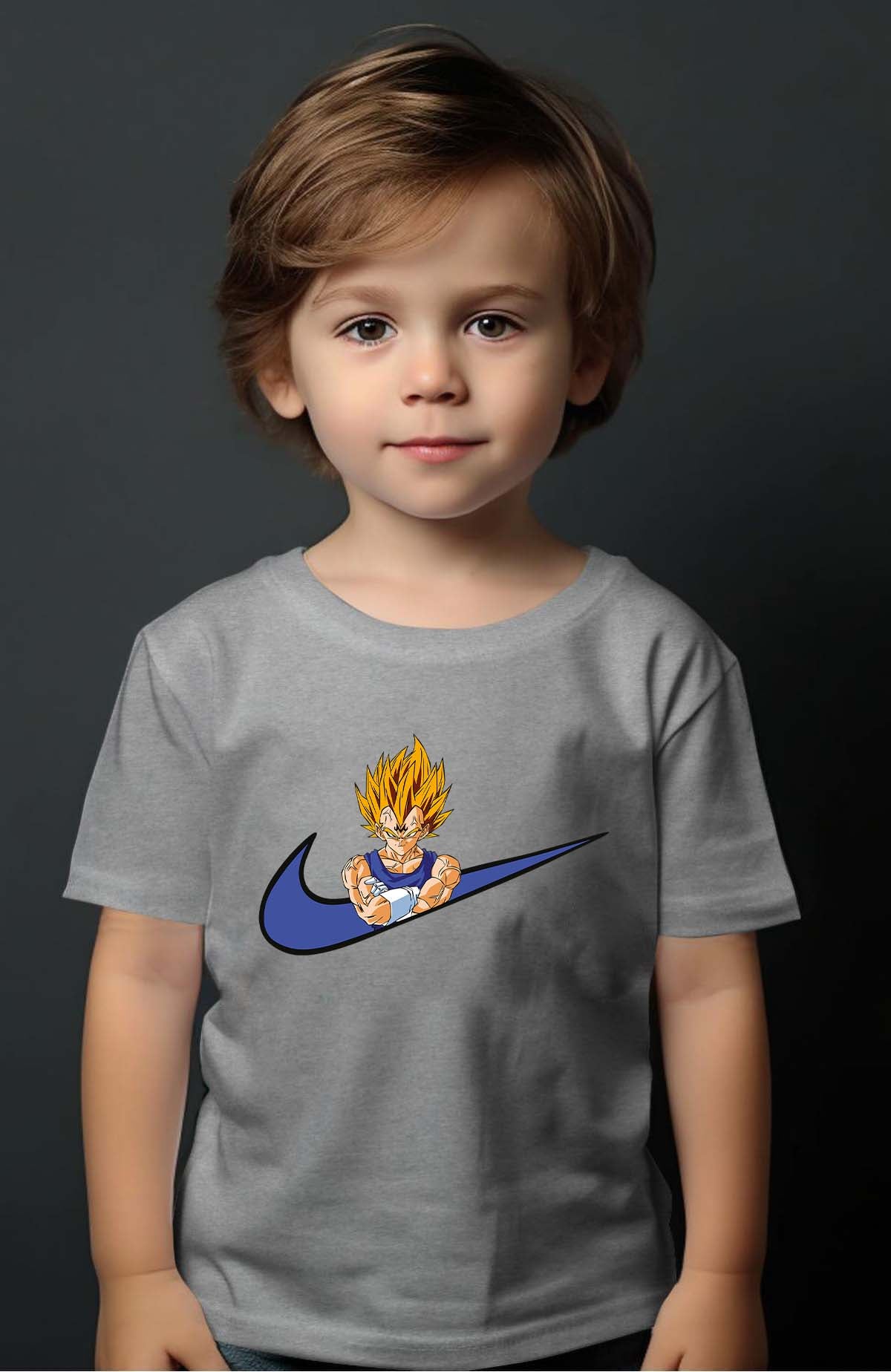COULEUR:Gris|T-shirt Garçon | virgule vegeta Gris