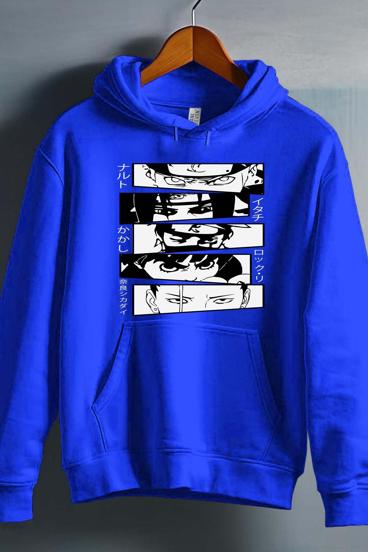 COULEUR:Bleu Roi|Sweat Capuche Garçon | visage naruto Bleu Roi