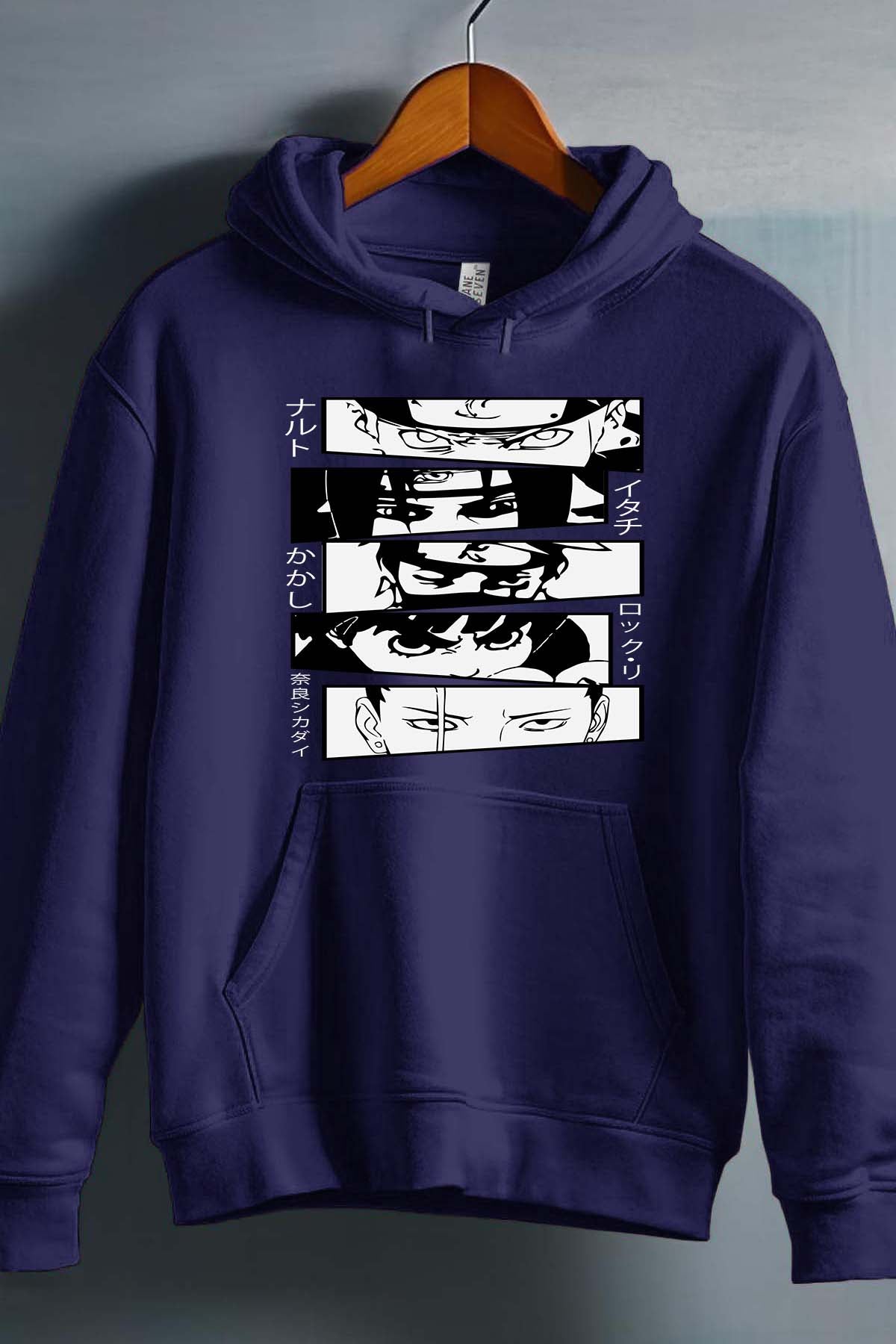COULEUR:Marine|Sweat Capuche Garçon | visage naruto Marine