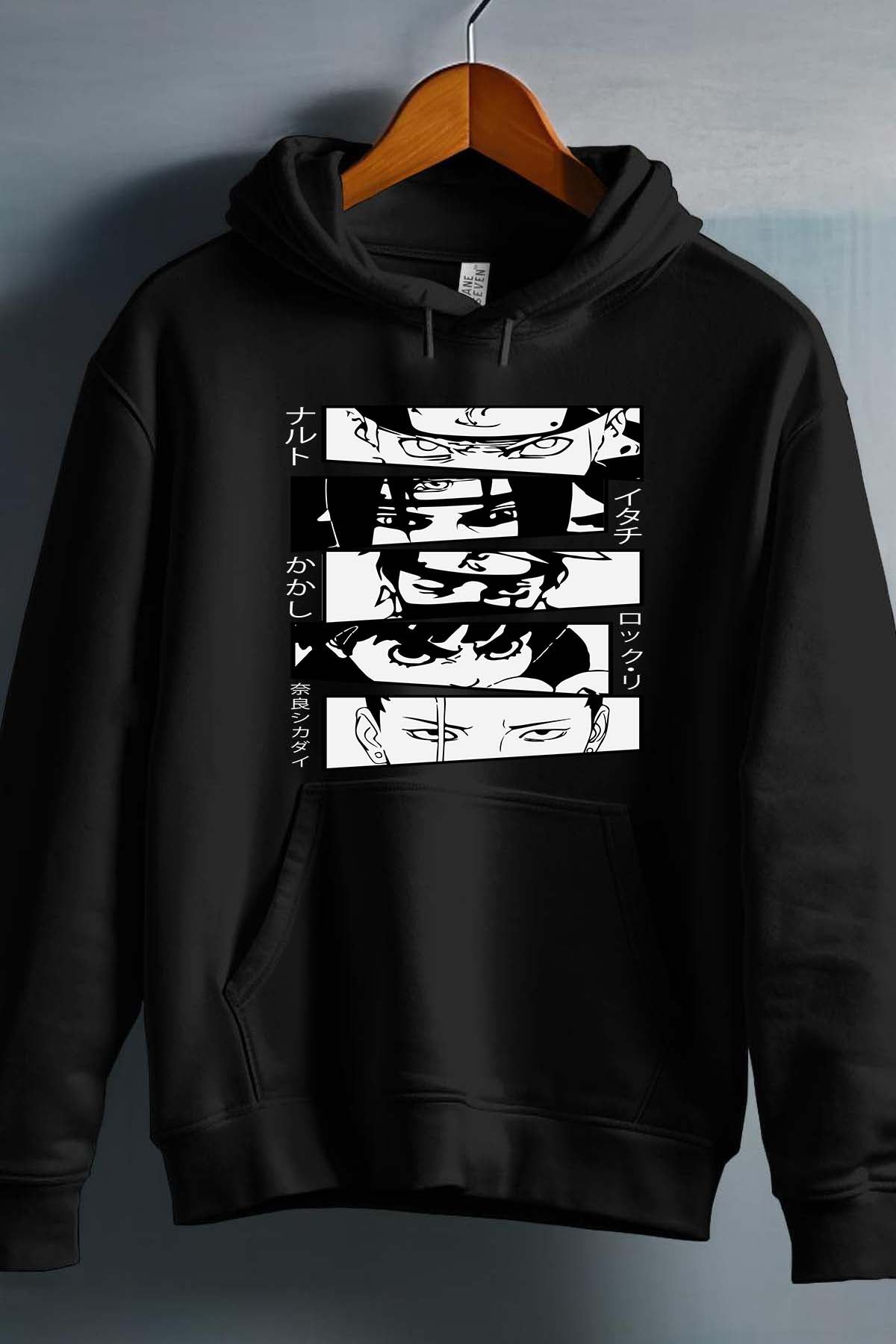 COULEUR:Noir|Sweat Capuche Garçon | visage naruto Noir