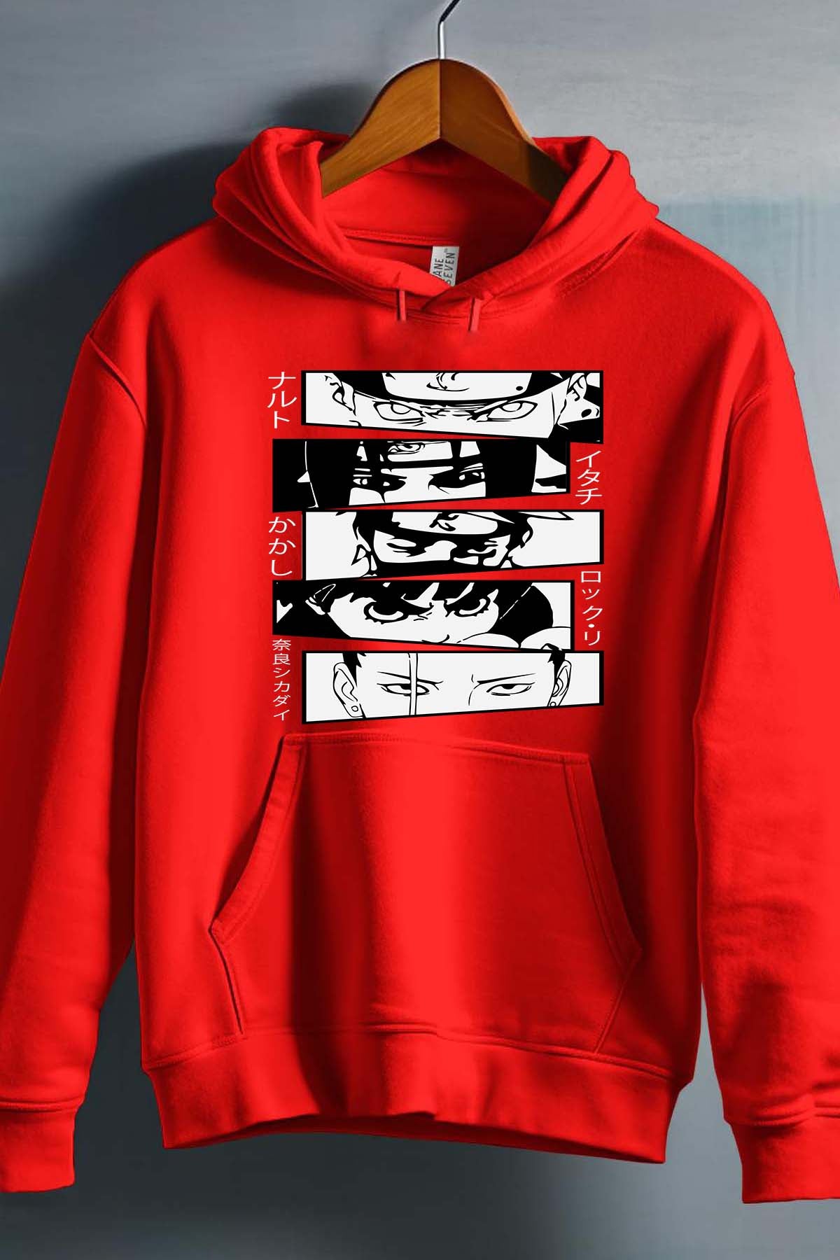 COULEUR:Rouge|Sweat Capuche Garçon | visage naruto Rouge