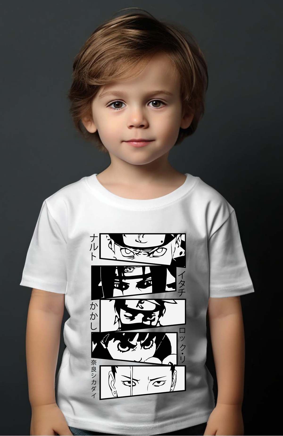 COULEUR:Blanc|T-shirt Garçon | visage naruto Blanc