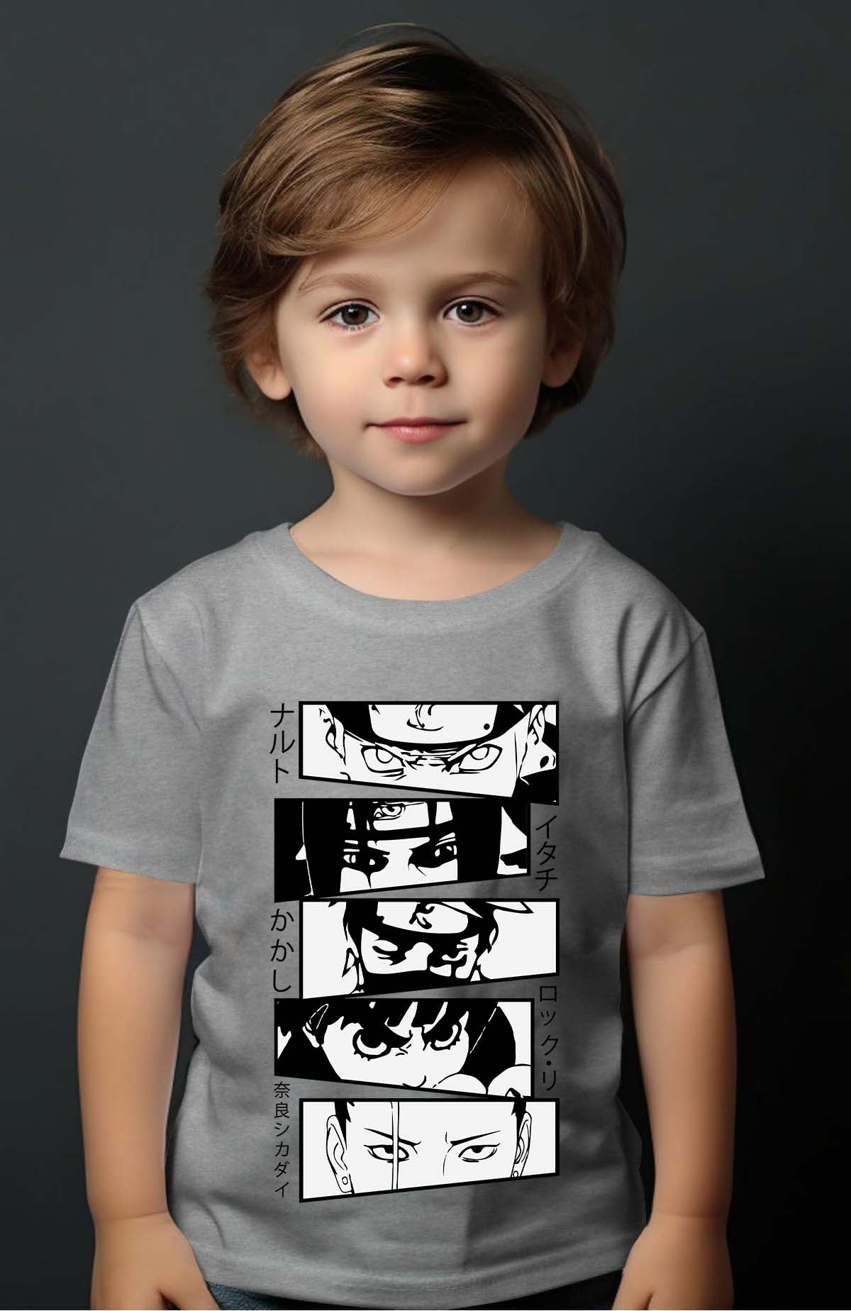COULEUR:Gris|T-shirt Garçon | visage naruto Gris