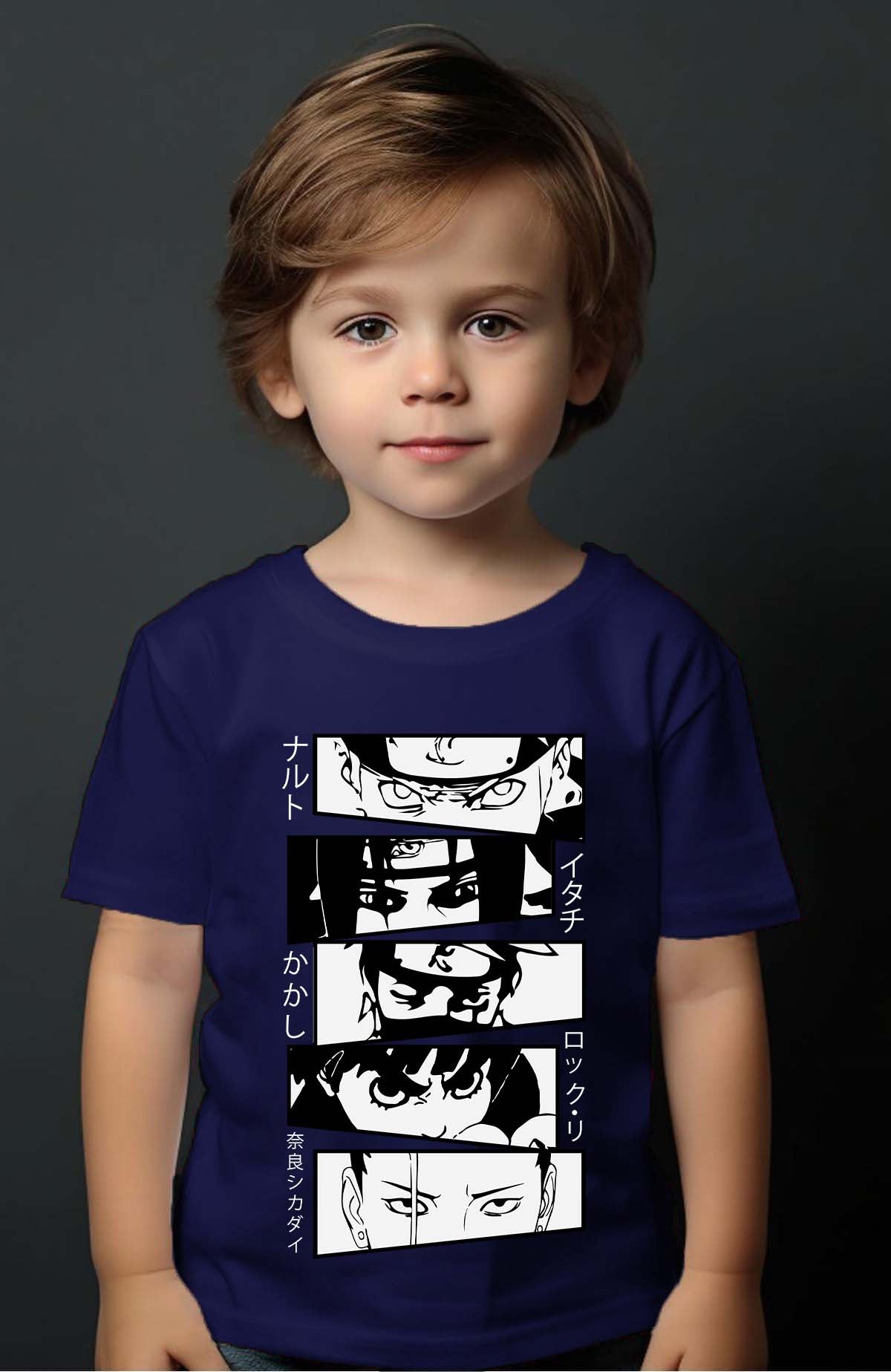 COULEUR:Marine|T-shirt Garçon | visage naruto Marine