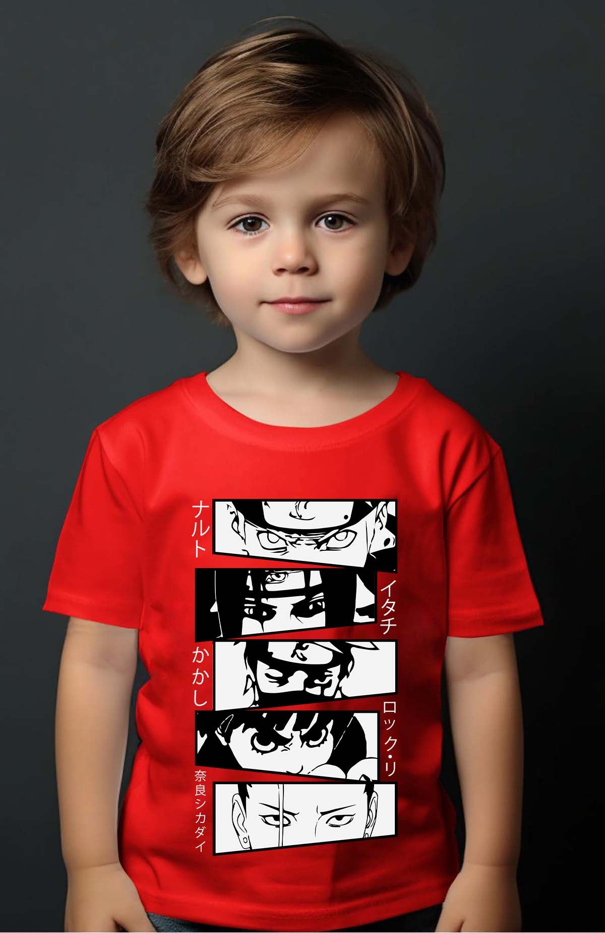 COULEUR:Rouge|T-shirt Garçon | visage naruto Rouge