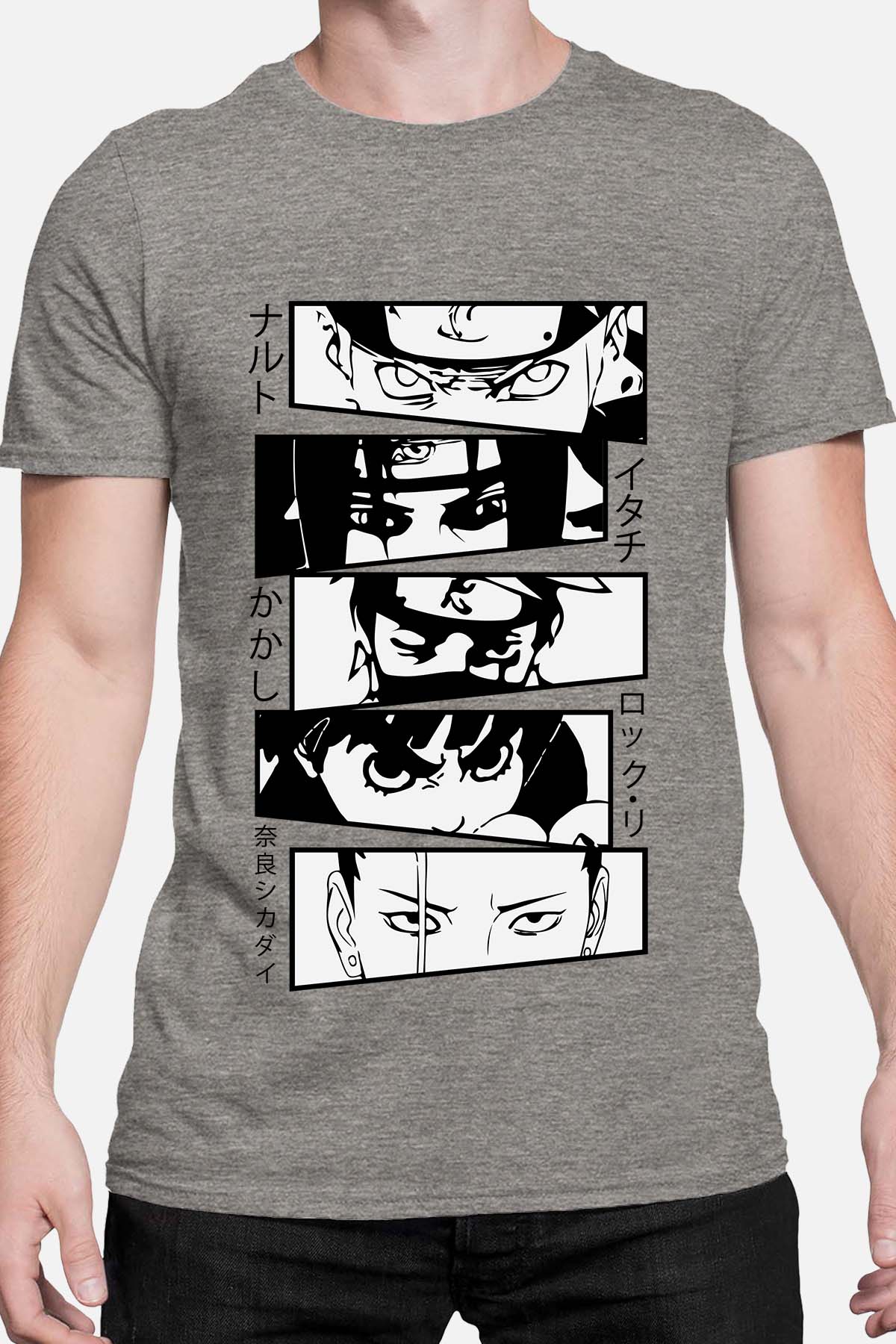 COULEUR:Gris|T-shirt Homme | visage naruto Gris