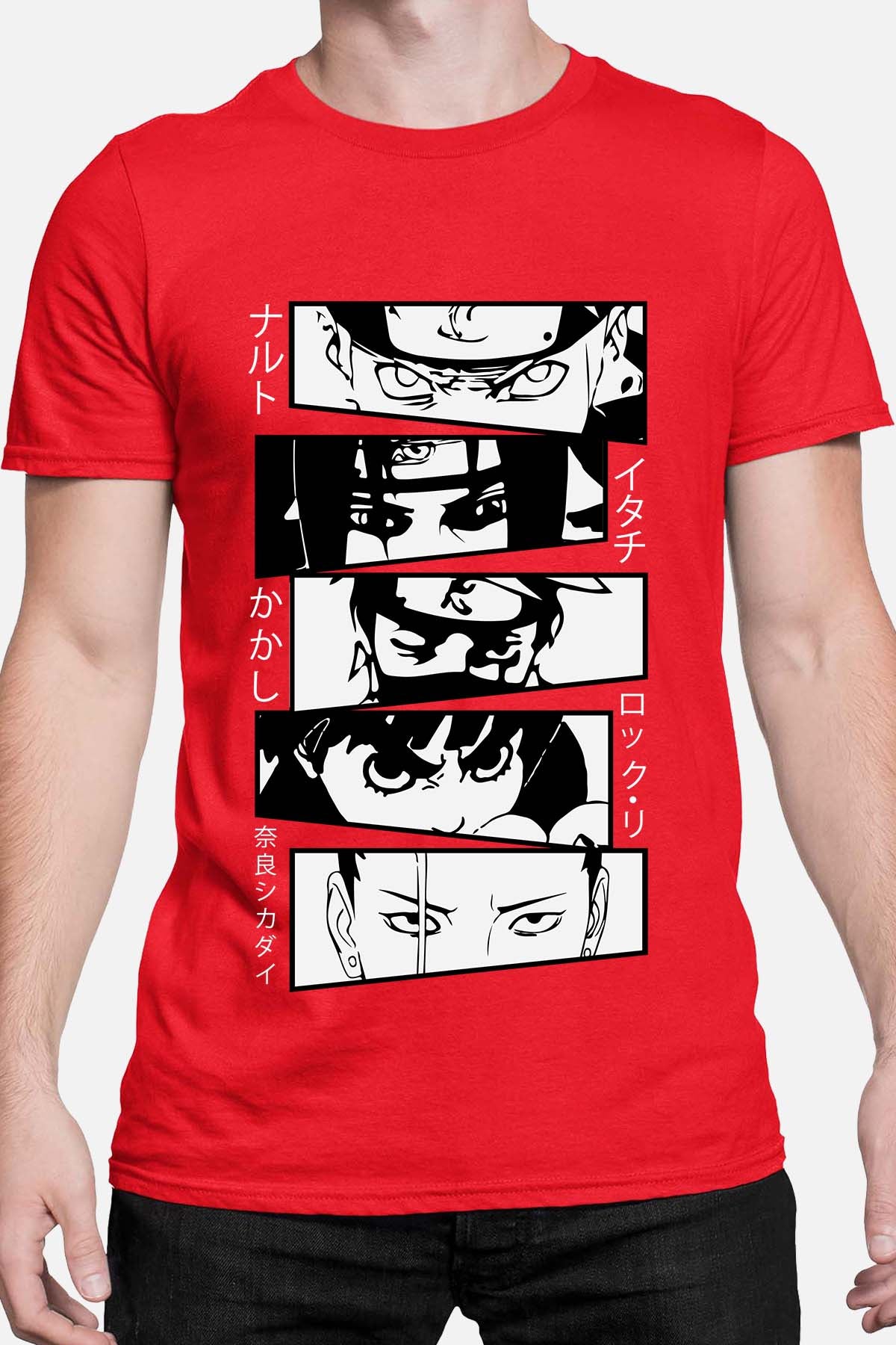 COULEUR:Rouge|T-shirt Homme | visage naruto Rouge