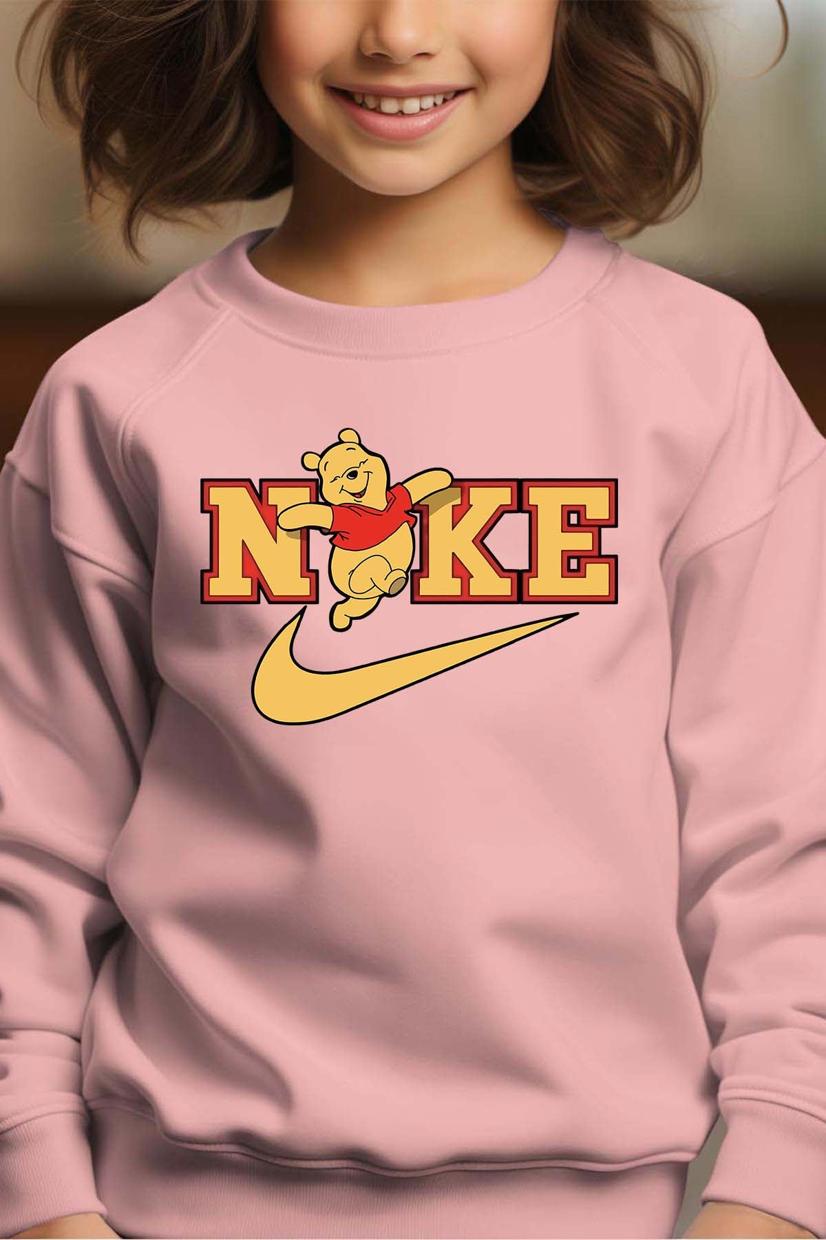 COULEUR:Rose|Sweat Col Rond Fille | winnie NKE Rose